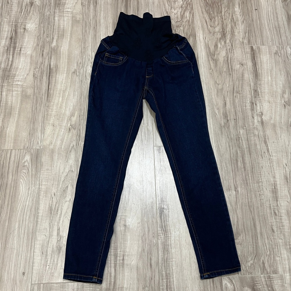 Jessica Simpson Maternity Jeans Petite Small Dark Wash Full Belly Panel Skinny